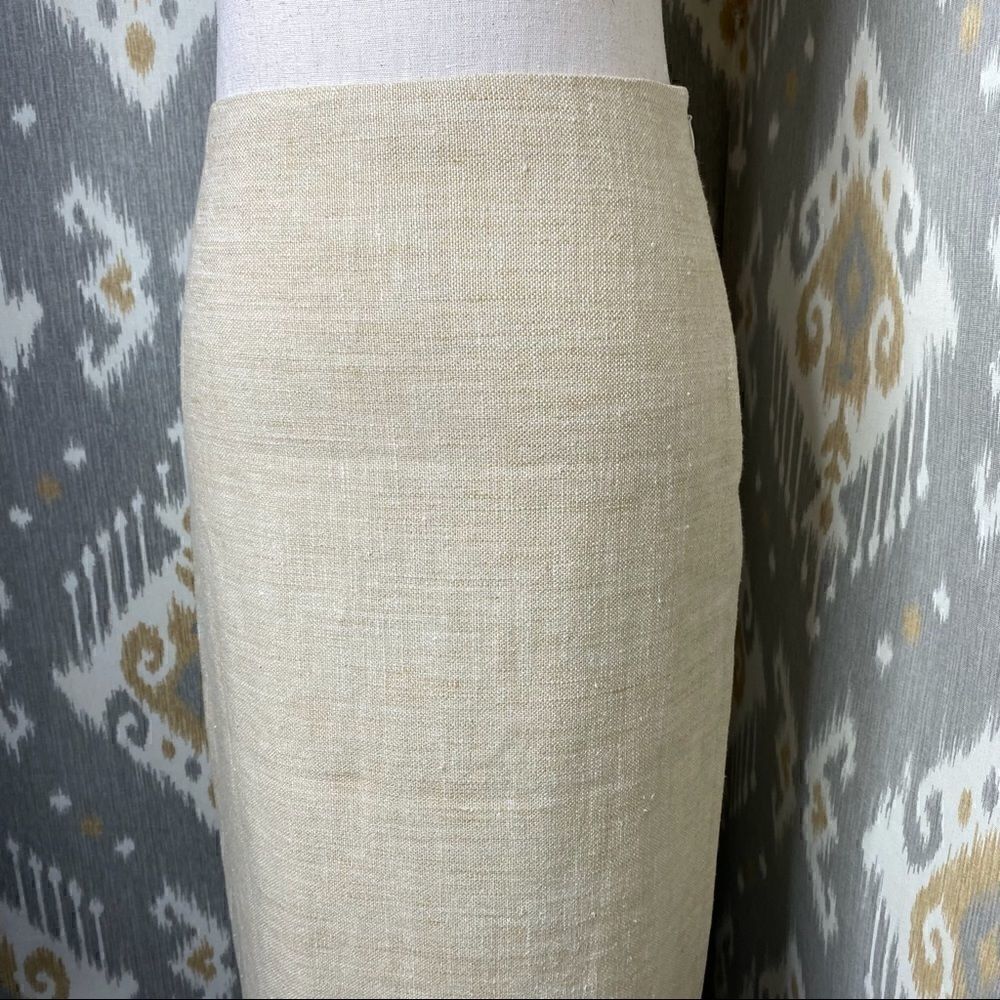 Ralph Lauren Flax Silk & Linen Pencil Skirt - Picture 5 of 14